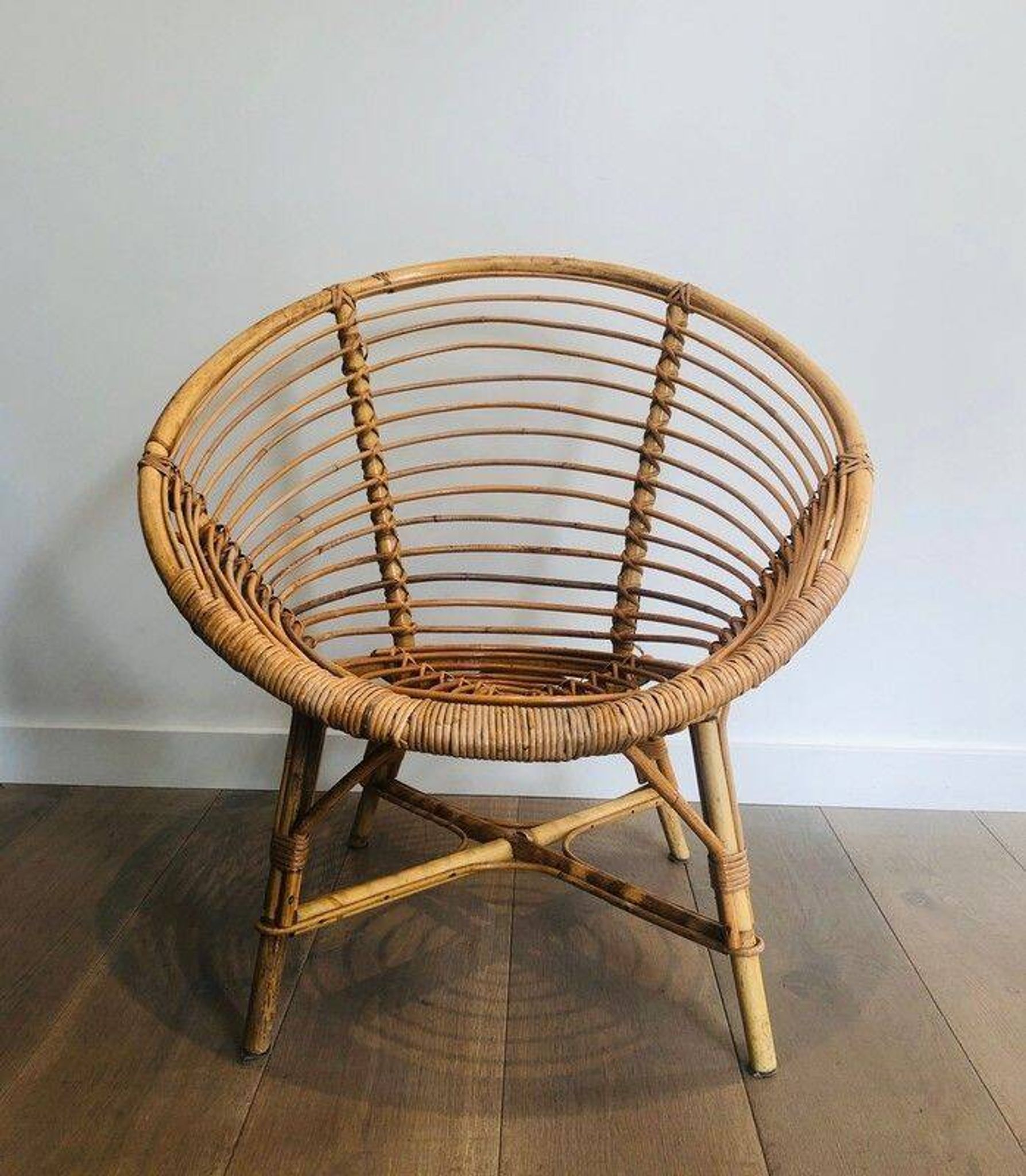 Pair of rattan armchairs