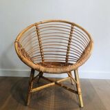 Pair of rattan armchairs