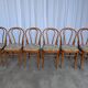 Ensemble de 6 chaises de salle à manger Thonet en bois courbé avec assise en tissu / Années 1970 Mid-Century Bistr