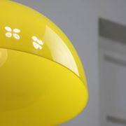 Vintage Italian Brass and Yellow Plexiglas Pendant Lamp