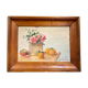 Old painting, still life with roses and oranges, signed circa 1950.