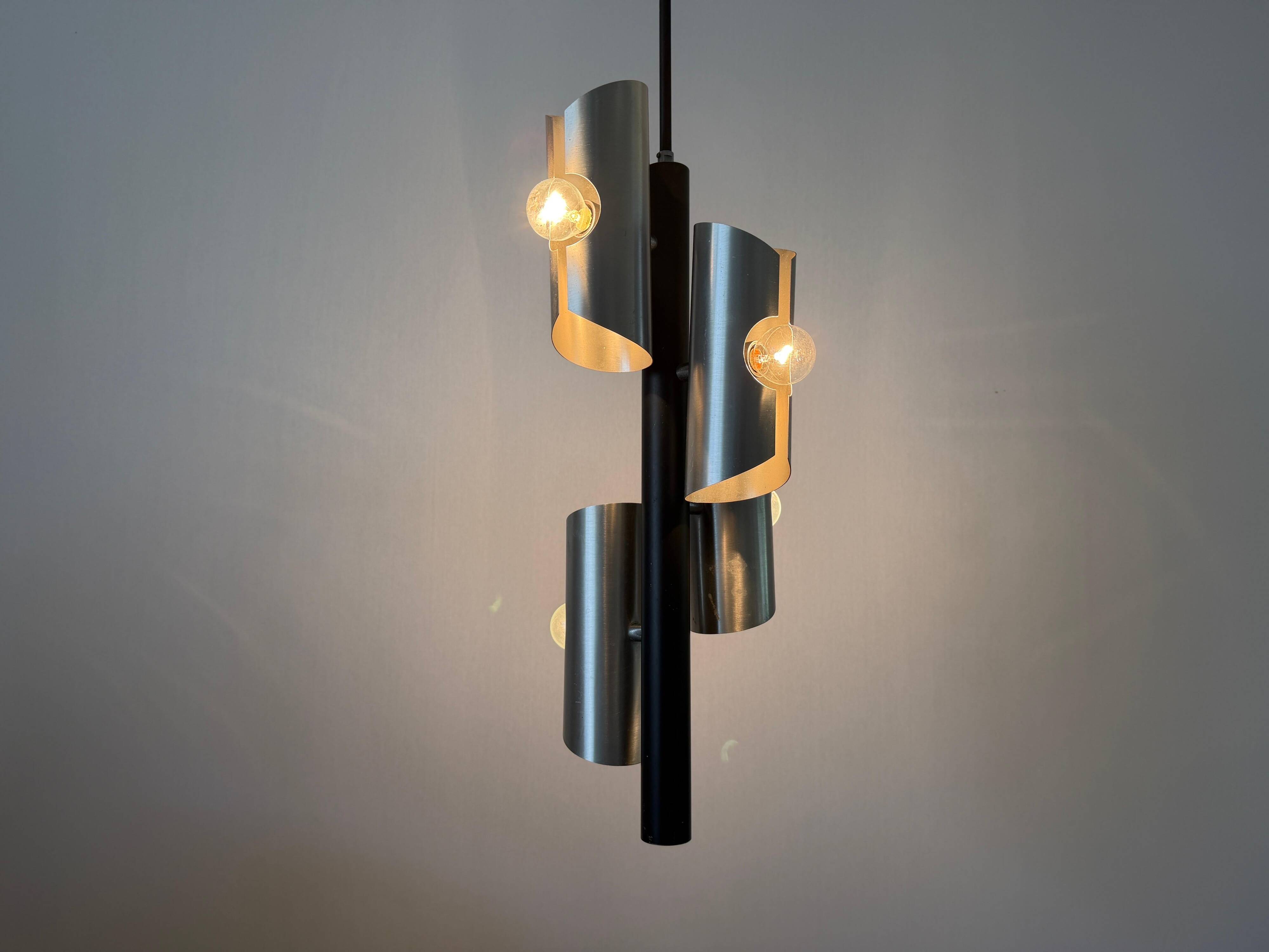Metal ceiling light with 4 heads, 1960s, Germany