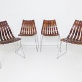 Vintage Set Of 4 Scandinavian Rosewood ' Scandia ' Dining Chairs By Hans Brattrud For Hove Mobler No