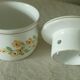Earthenware water butter dish with vintage Italian floral decor