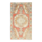 Vintage Turkish Oushak Handmade Wool Cotton Red Area Rug 123x220