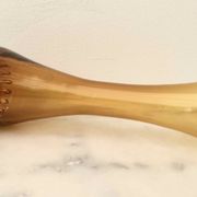 Vase verre soufflé ambre vintage