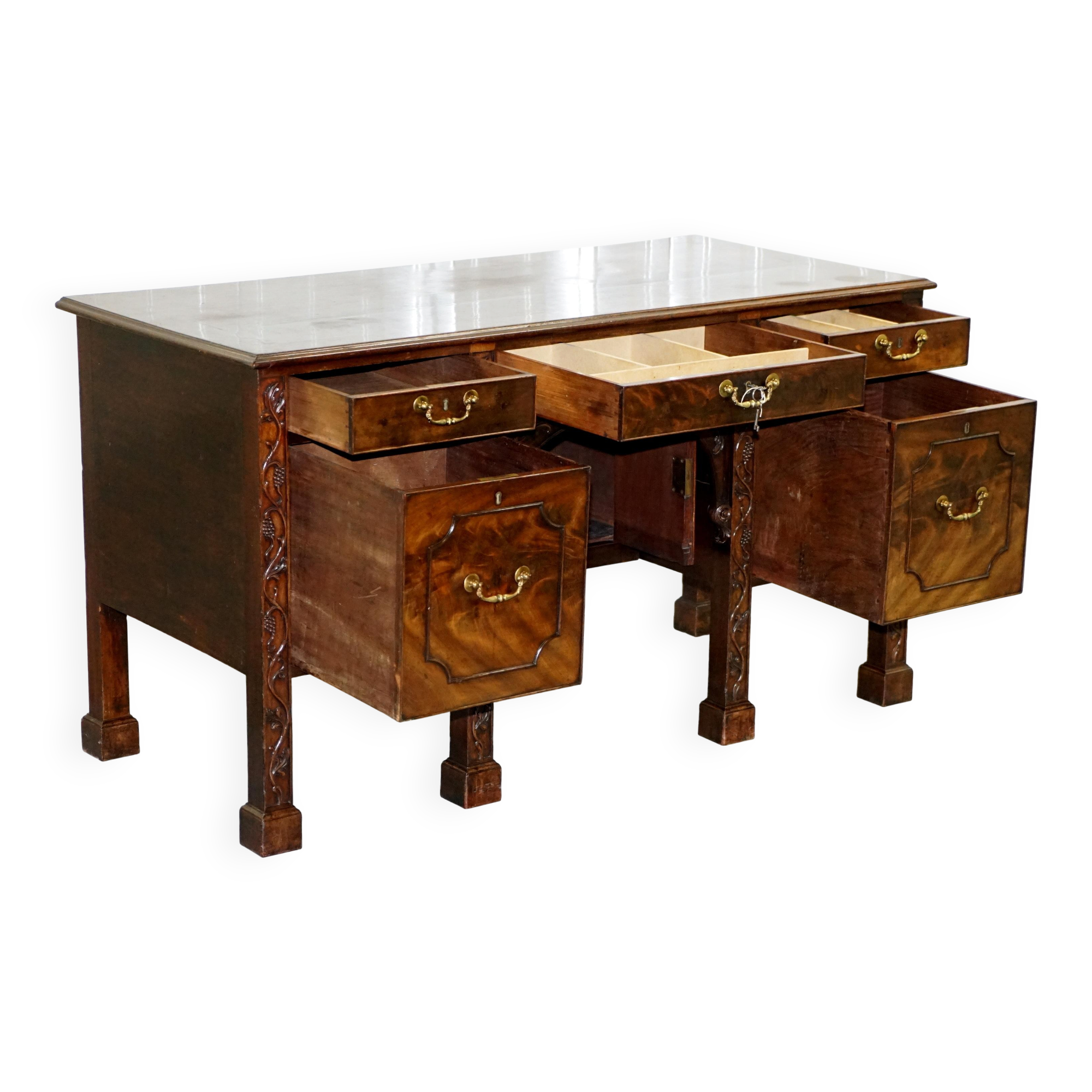 George III mahogany buffet Viscountess Boyd of Ince Castle Chippendale