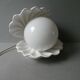 Shell lamp in white ceramic and opaline, 80s