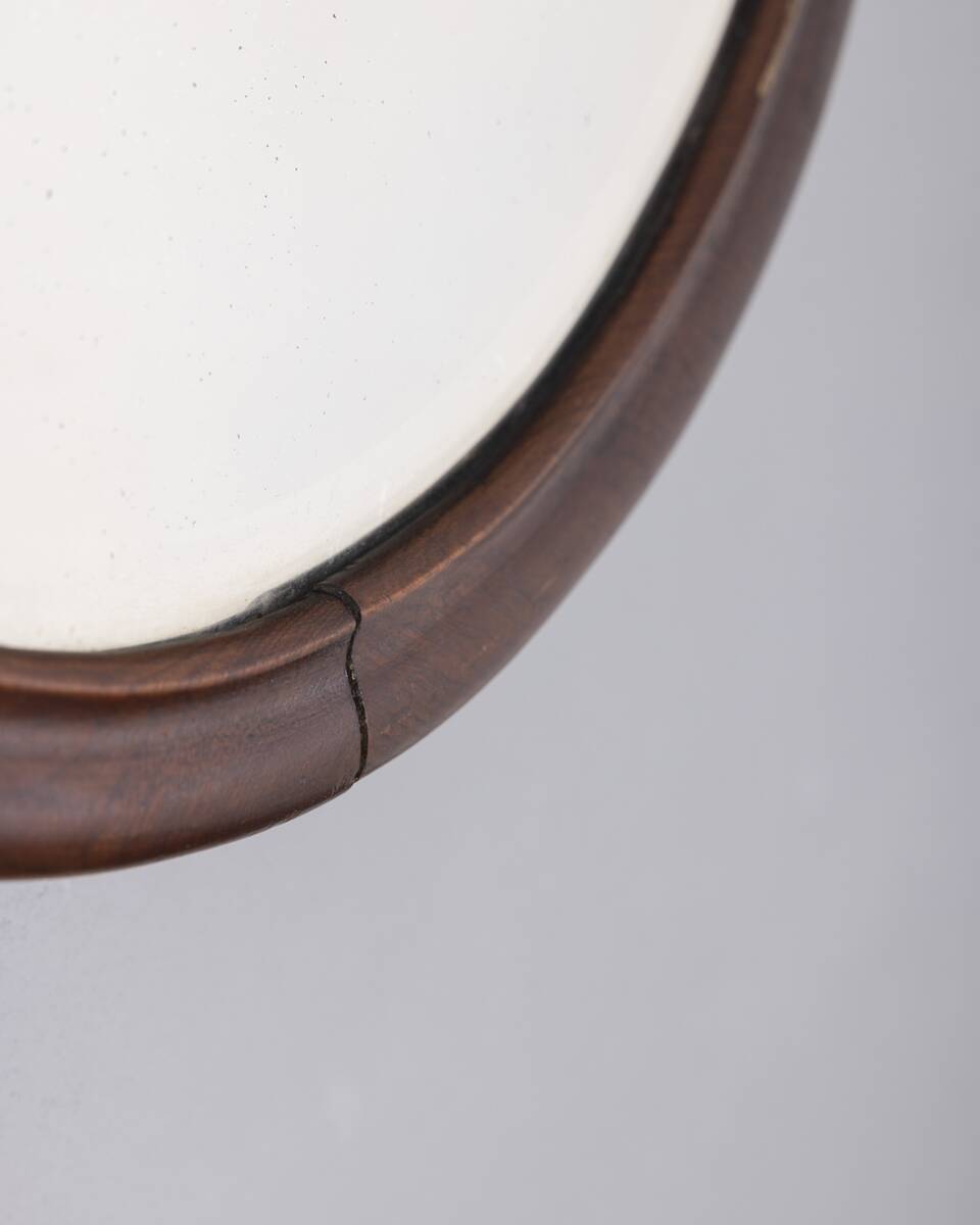 Vintage 1960s Italian-design walnut wall mirror