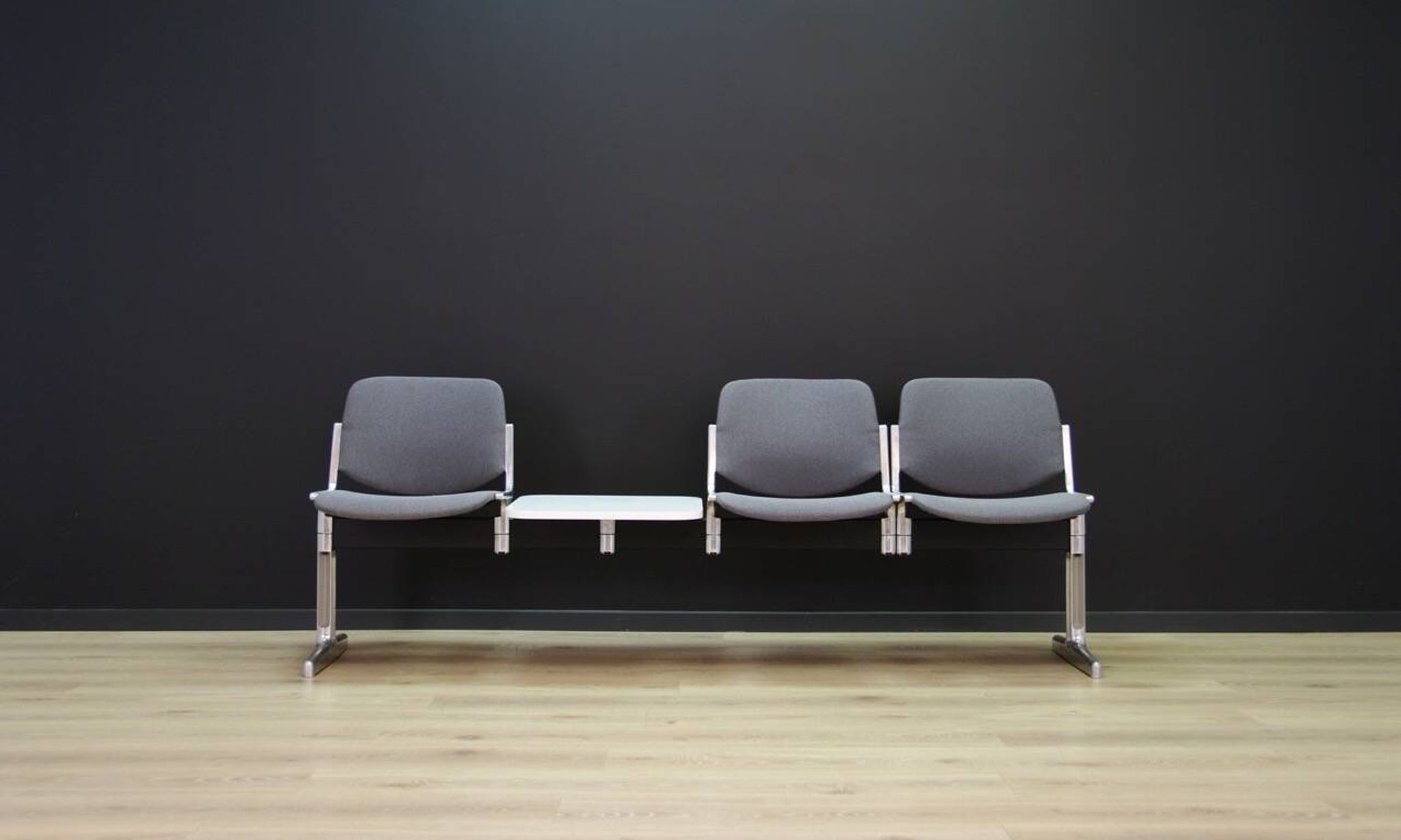 Grey aluminium bench, Danish design, 1960s, production: Denmark