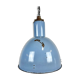 Bauhaus blue enamel industrial pendant lamp, 1950s