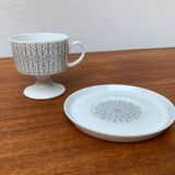 Vintage grey coffee service Secunda, made in Germany by Tapio Wirkkala for Rosenthal, set of 28.