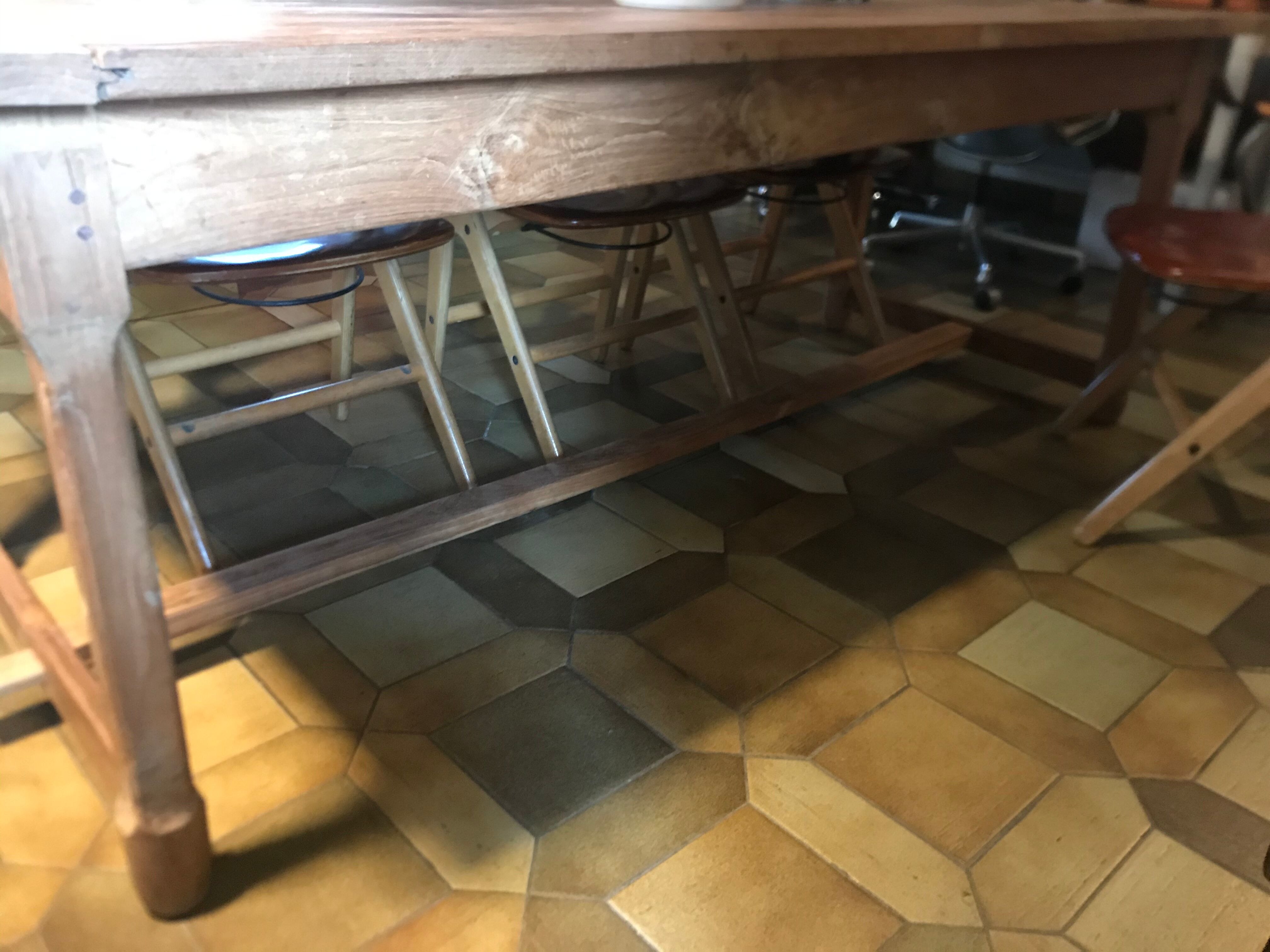 Old solid wood dining table