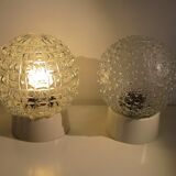 Pair of glass ceiling lamp