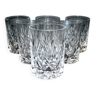 Set of 6 Lemberg Junon cut crystal whisky glasses near Chantilly