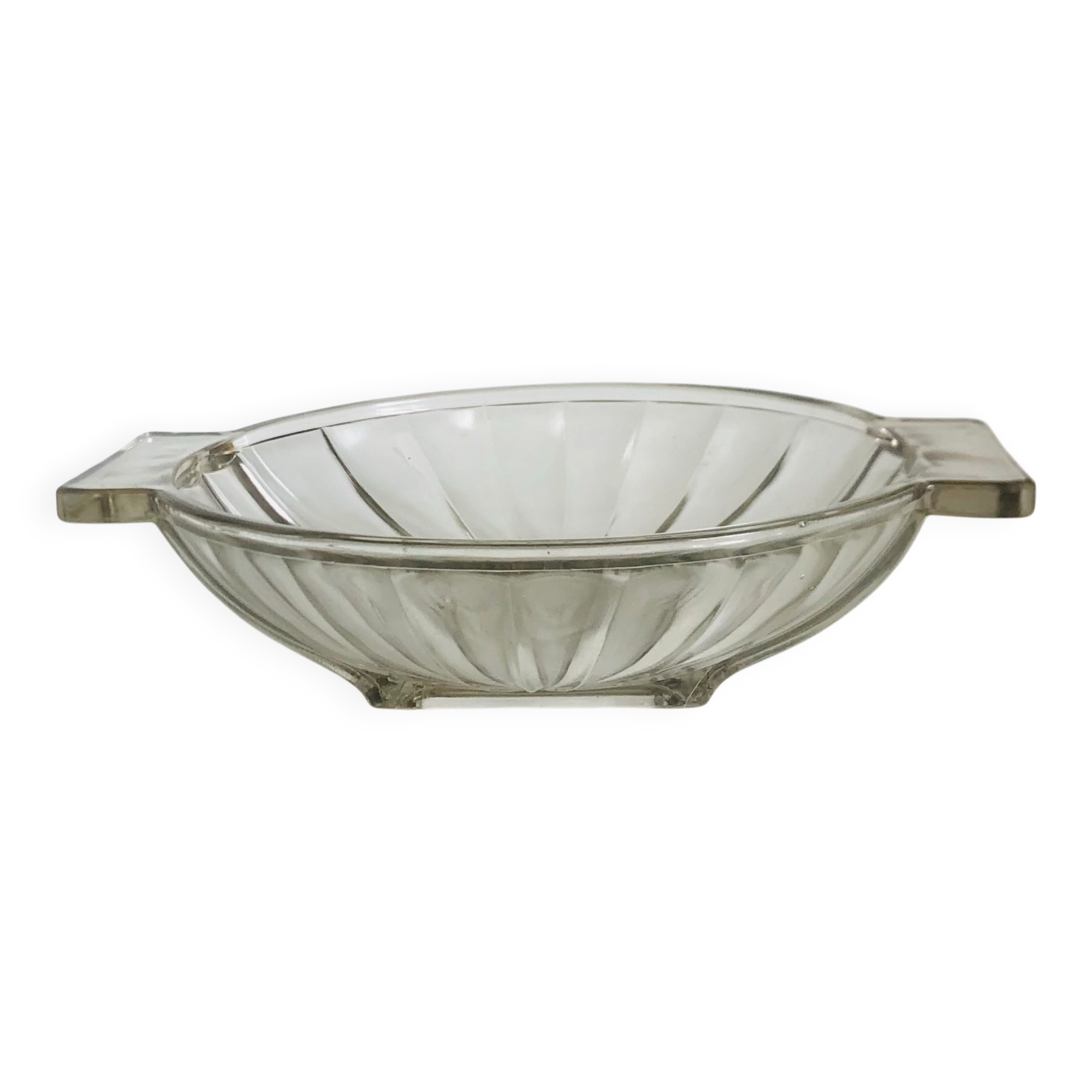 Art Deco pressed moulded glass bowl made in France