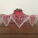 Abat jour en verre rose