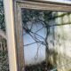Miroir dessus de cheminée ancien - décor de palmettes et de feuilles d'eau