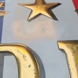Sheet metal plate carries the flag of the French Republic