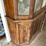 Buffet 2 corps vitré en bois, XIXème