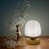 Vintage table lamp in white opaline