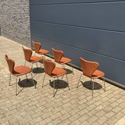 Fritz Hansen series 7 Vlinderstoelen in Cognac leather NIEUW!!