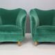 Pair of velvet armchairs Gio Ponti style