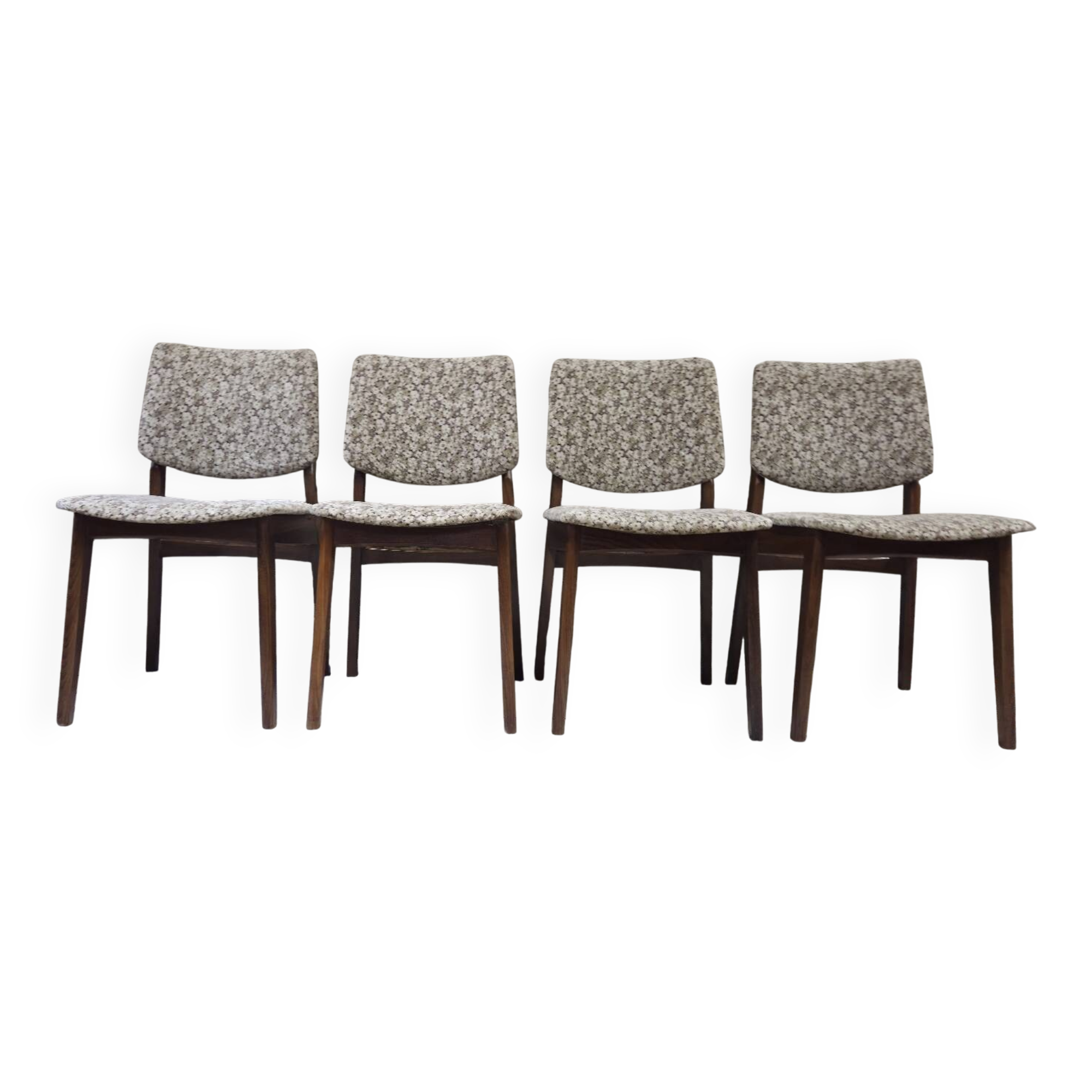 Set of 4 vintage Scandinavian teak chairs from the 1960s.
