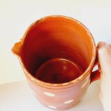 Beige polka dot enameled terracotta carafe