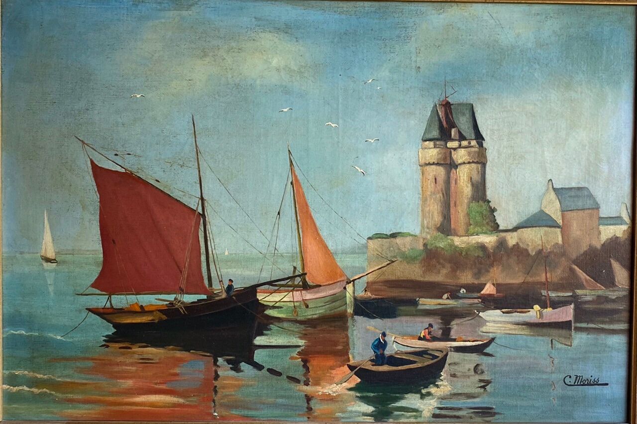 Old painting, Marine , signed 50/60s