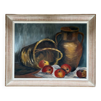Nature morte sur bois