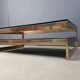 Vintage two-tier coffee table by Belgochrom in 23 carat, 1970s.