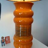 AK-Keramik: Lampe de table orange à partir d'un vase en céramique Mid Century