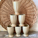 Set of 6 stoneware mazagrans