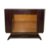 Art Deco Sideboard with Vitrine in Macassar Ebony & Maple, Paris, 1930s