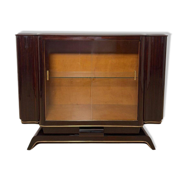 Art Deco Sideboard with Vitrine in Macassar Ebony & Maple, Paris, 1930s