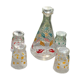 Carafe and 4 glasses with design and vintage patterns 1950/60