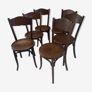 Suite de 6 chaises de bistrot viennoise Fischel année 1900