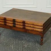 Vintage Coffee Table in Faux Leather with Internal Storage for Books