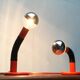 Vintage Italian table lamps Space Age by Bellini for Targetti, 1970s.