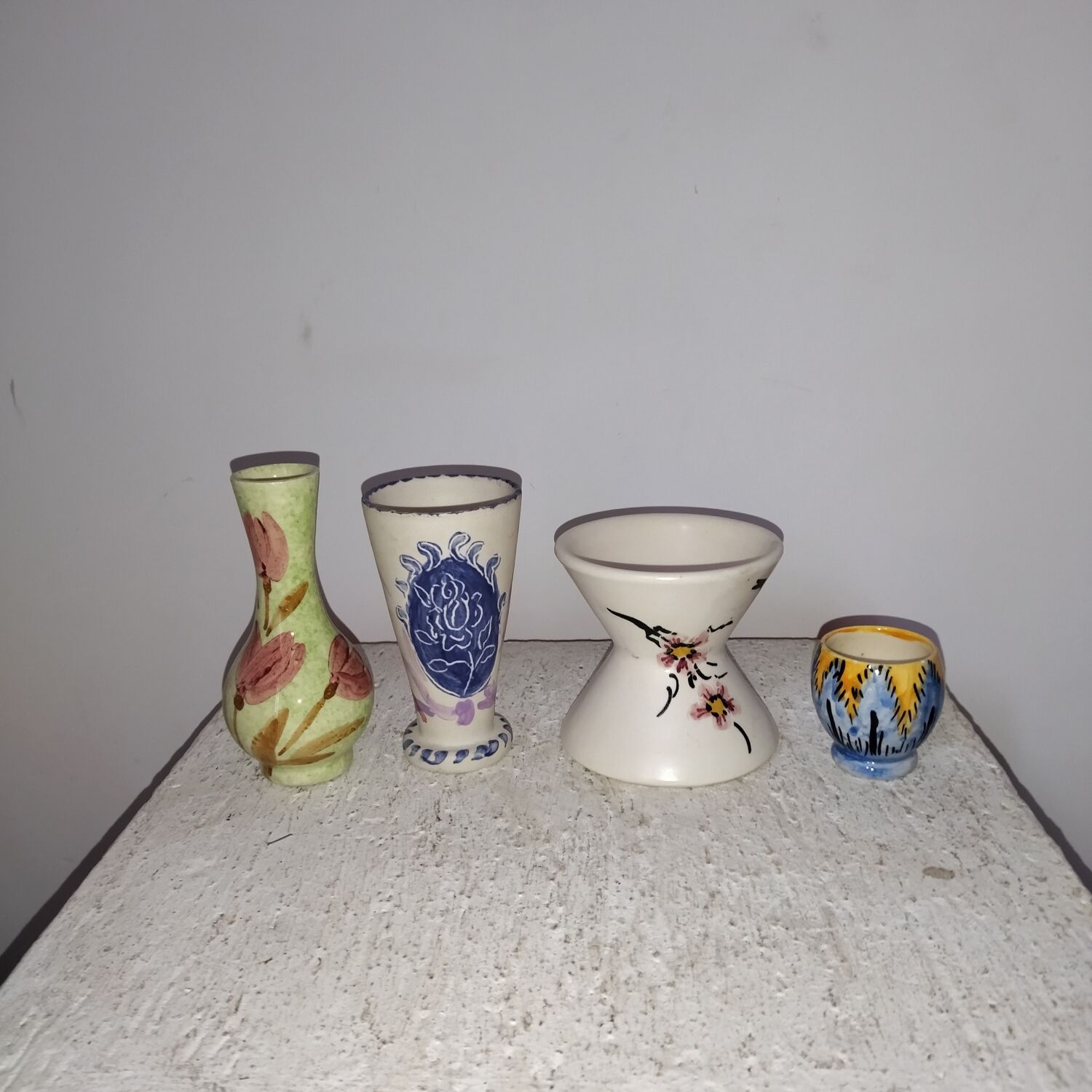 4 ceramic vases from Vallauris