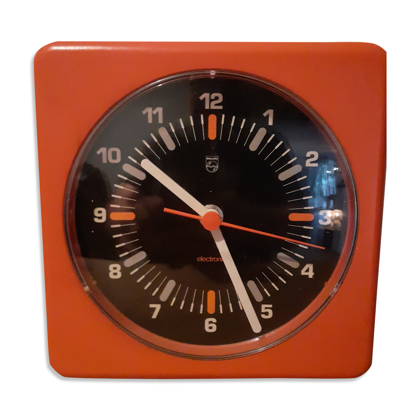 Horloge Sur Mallette Tourne-disque Philips - Vintage Années 60/70 - Fabriquée En France