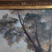 Old painting Late 19th century - R VERDUN (1873-1954) - Around the chin - 81*71.5 cms