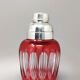Shaker à cocktail en verre de cristal de bohème rouge des années 1960. fabriqué en italie. attive foto