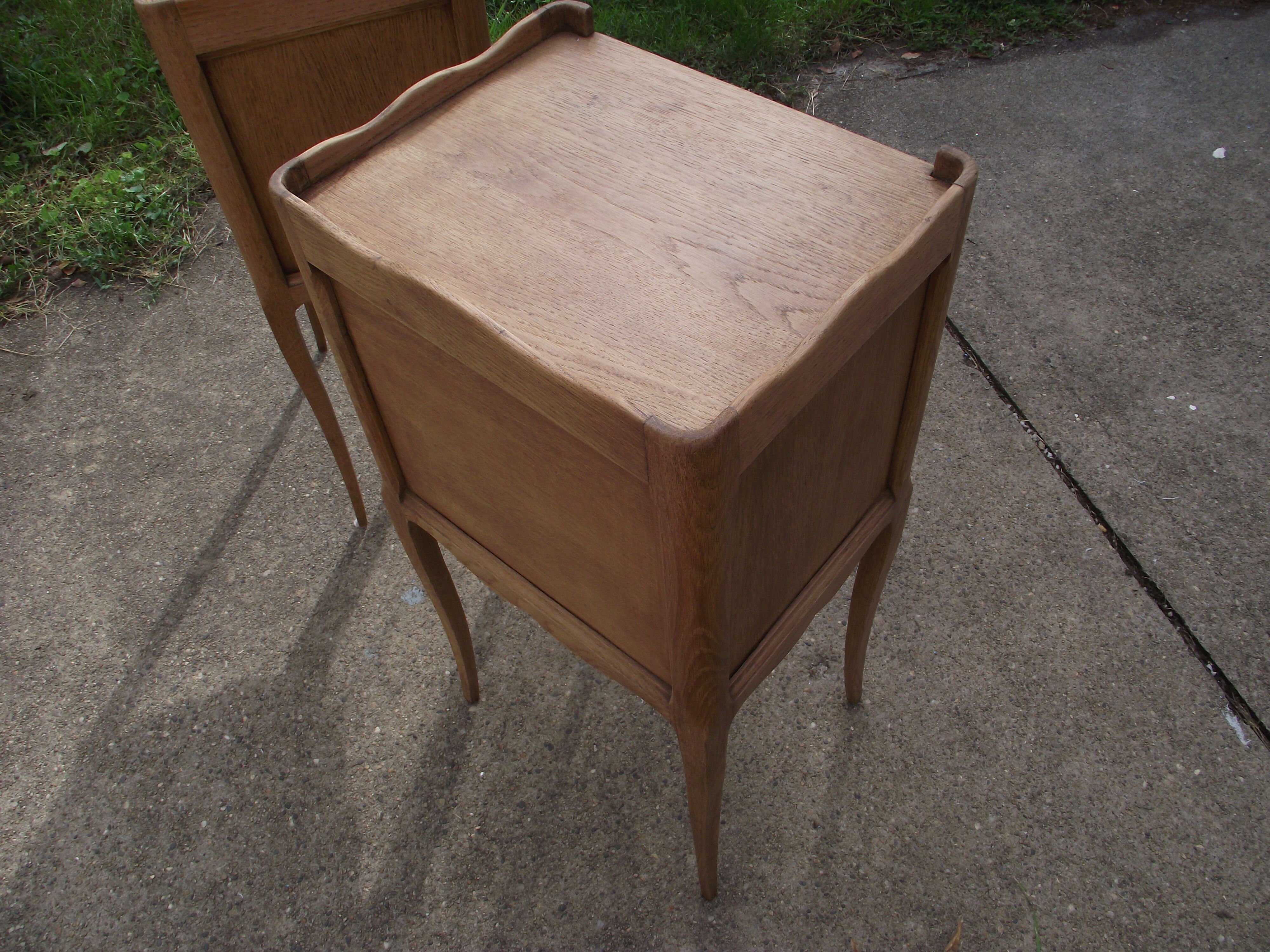 Pair of bedside style Louis XV solid oak