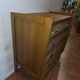 Vintage rattan and oak chest of drawers from the 60s