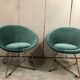 Pair of armchairs seated green velvet shell