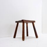 Brutalist solid wood side table