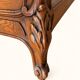 Double bed Louis XV carved walnut with roses and cabriole legs.
