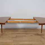 Mid-century round teak extendable dining table from Skovmand & Andersen, Denmark, 1960s